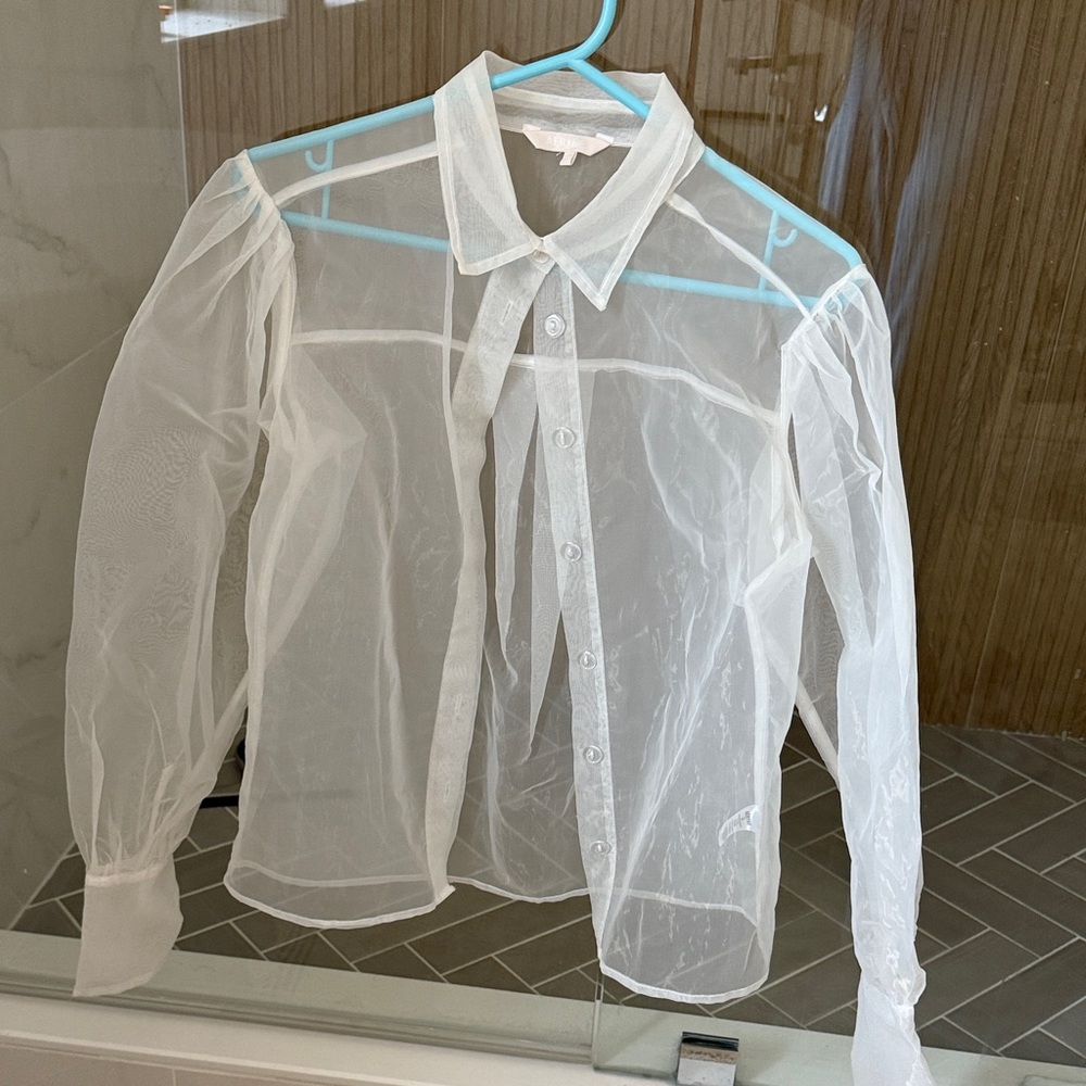 Elegant Sheer White Blouse